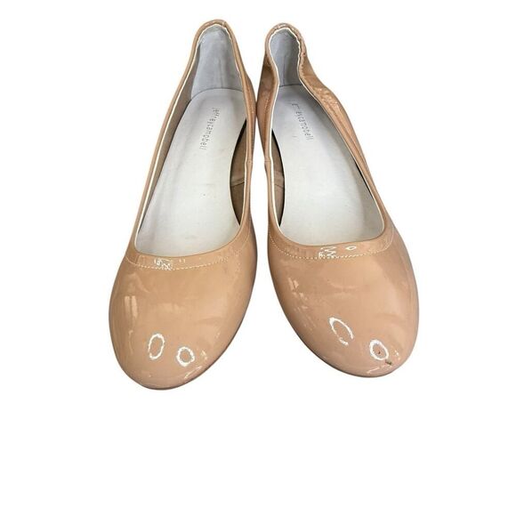 Jeffrey Campbell Nude Patent Leather Round Toe Block Heels Size 10 Wide Fit - Picture 4 of 11